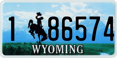 WY license plate 186574