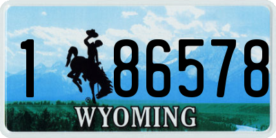 WY license plate 186578