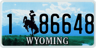 WY license plate 186648