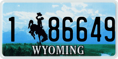 WY license plate 186649