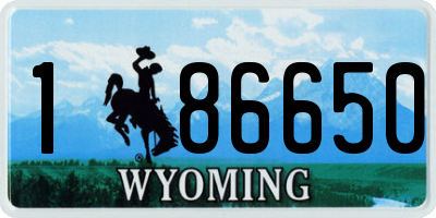 WY license plate 186650