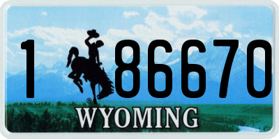 WY license plate 186670