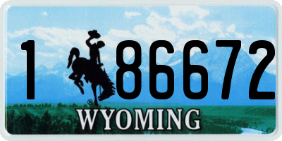 WY license plate 186672