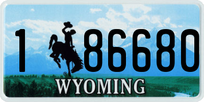 WY license plate 186680
