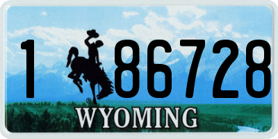 WY license plate 186728