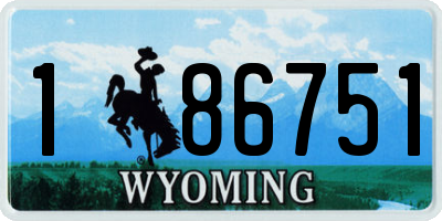 WY license plate 186751