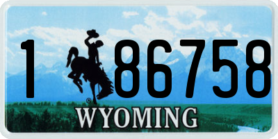 WY license plate 186758