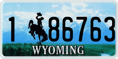 WY license plate 186763