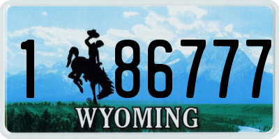 WY license plate 186777