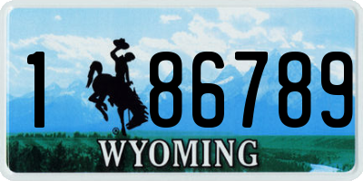 WY license plate 186789