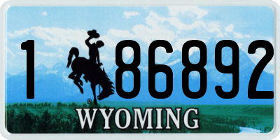 WY license plate 186892