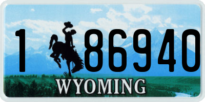 WY license plate 186940