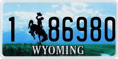 WY license plate 186980