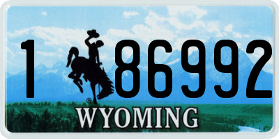 WY license plate 186992