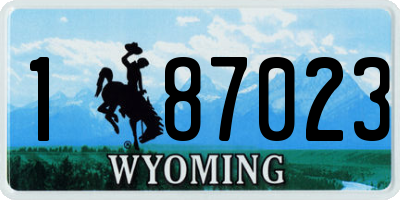 WY license plate 187023