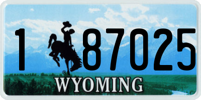 WY license plate 187025