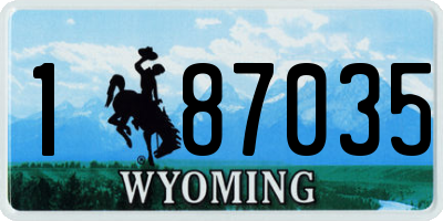 WY license plate 187035