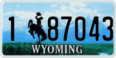 WY license plate 187043
