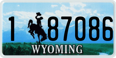 WY license plate 187086
