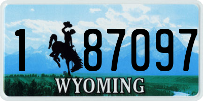 WY license plate 187097