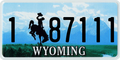 WY license plate 187111