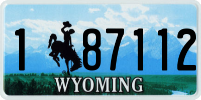 WY license plate 187112