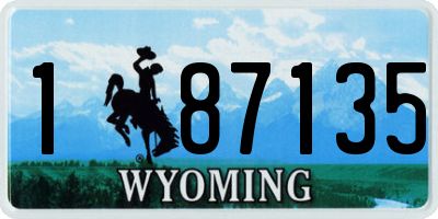 WY license plate 187135