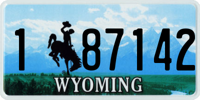 WY license plate 187142