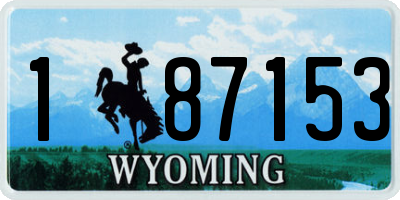 WY license plate 187153