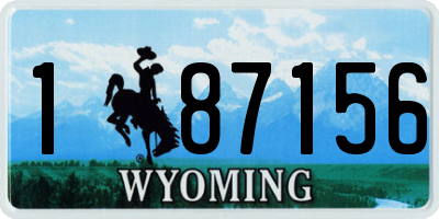 WY license plate 187156