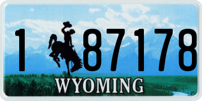 WY license plate 187178