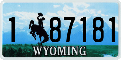 WY license plate 187181