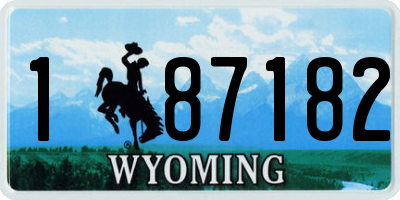 WY license plate 187182