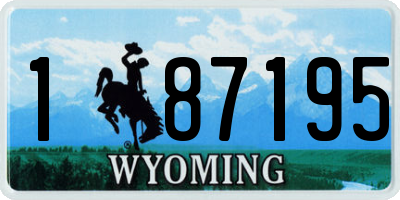 WY license plate 187195