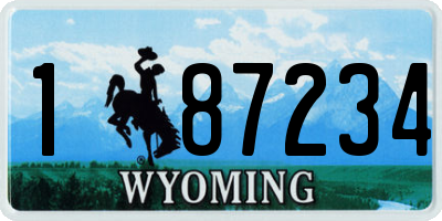 WY license plate 187234