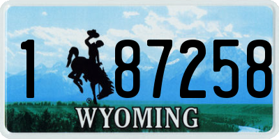 WY license plate 187258