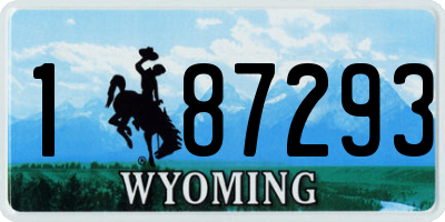 WY license plate 187293