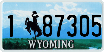 WY license plate 187305
