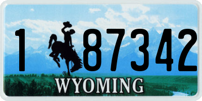 WY license plate 187342
