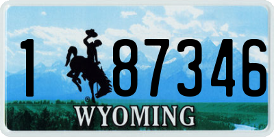 WY license plate 187346