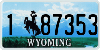 WY license plate 187353