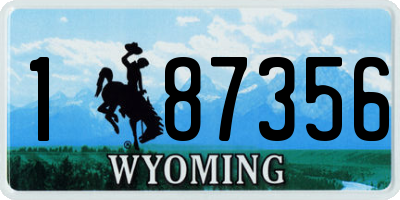 WY license plate 187356