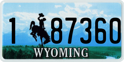 WY license plate 187360