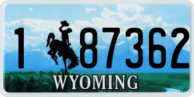 WY license plate 187362