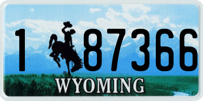 WY license plate 187366