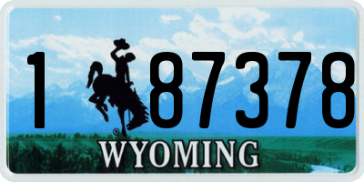 WY license plate 187378