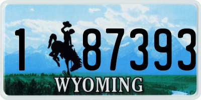 WY license plate 187393