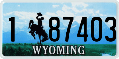 WY license plate 187403