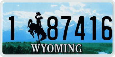 WY license plate 187416