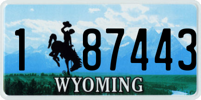 WY license plate 187443